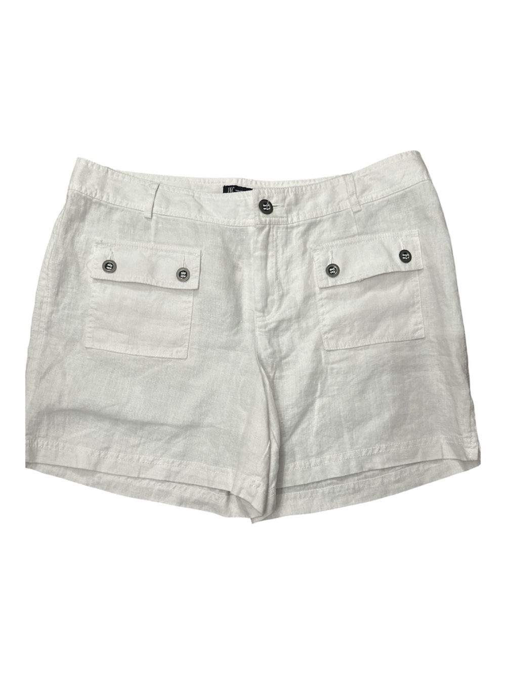 INC International Concepts White Linen Utility Shorts Sz 12 Vacation Beach